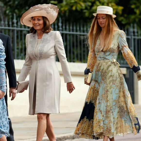 H&M Blue Paisley Floral Print Wrap Pleated Dress - Picture 4 of 11